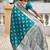 Firozi soft banarasi silk blend saree with meenakari zari weaving