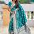 Firozi soft banarasi silk blend saree with meenakari zari weaving
