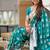 Firozi soft banarasi silk blend saree with meenakari zari weaving