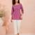Lavender cotton short kurti for women with tassel detail