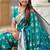 Firozi soft banarasi silk blend saree with meenakari zari weaving