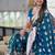 Teal soft banarasi silk blend saree with meenakari zari weaving