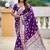 Purple soft banarasi silk blend saree with meenakari zari weaving