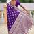 Purple soft banarasi silk blend saree with meenakari zari weaving