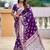 Purple soft banarasi silk blend saree with meenakari zari weaving