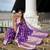 Purple soft banarasi silk blend saree with meenakari zari weaving