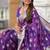 Purple soft banarasi silk blend saree with meenakari zari weaving