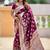 Wine soft banarasi silk blend saree with meenakari zari weaving