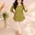 Olive green cotton short kurti for women with tassel detail