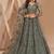 Smoky Green Heavy Coding Embroidered Net & Silk Satin Lehenga Choli For Bride Wedding Look