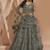 Smoky Green Heavy Coding Embroidered Net & Silk Satin Lehenga Choli For Bride Wedding Look