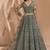 Smoky Green Heavy Coding Embroidered Net & Silk Satin Lehenga Choli For Bride Wedding Look