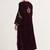 Wine zari & sequins embroidered velvet stitched straight kurta set with pant