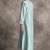Light-blue floral embroidered chanderi silk stitched straight kurta set with pant