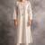 White floral embroidered chanderi silk stitched straight kurta set with pant