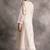 White floral embroidered chanderi silk stitched straight kurta set with pant