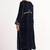Navy-blue zari & sequins embroidered velvet stitched straight kurta set with pant