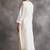White floral embroidered chanderi silk stitched straight kurta set with pant