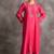 Pink floral embroidered chanderi silk stitched straight kurta set with pant