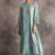Light-blue floral embroidered chanderi silk stitched straight kurta set with pant