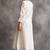 White floral embroidered chanderi silk stitched straight kurta set with pant