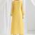 Yellow floral embroidered chanderi silk stitched straight kurta set with pant