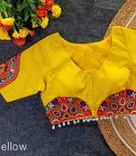 Handcrafted kaudi & mirror work navratri blouse