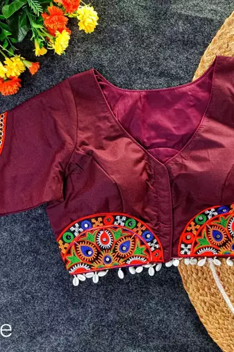 Ethnic mirror work blouse for garba & dandiya
