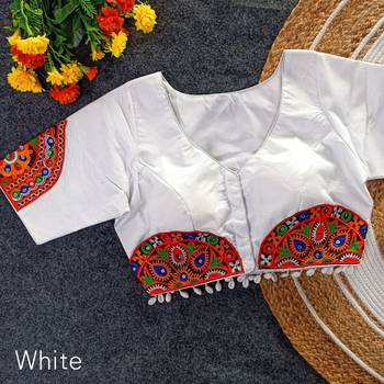 Gujarati garba special mirror work cotton blouse 1