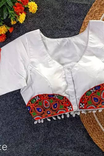 Gujarati garba special mirror work cotton blouse