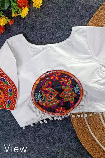 Gujarati garba special mirror work cotton blouse