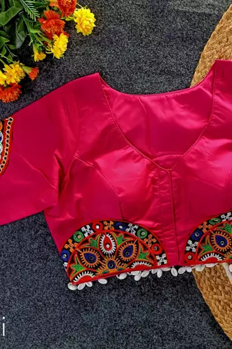 Boho kaudi mirror work festival blouse
