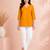 Orange cotton embroidered short kurti