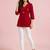 Maroon cotton embroidered short kurti