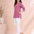 Pink cotton embroidered short kurti