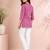 Pink cotton embroidered short kurti