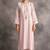 Light-pink floral embroidered chanderi silk stitched straight kurta set with pant