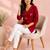 Maroon cotton embroidered short kurti