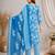 Blue::floral printed::cotton kurta::stitched::straight kurta set::pant::women kurta pant dupatta set