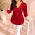 Maroon cotton embroidered short kurti