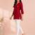 Maroon cotton embroidered short kurti
