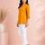 Orange cotton embroidered short kurti