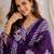 Purple::floral printed::cotton kurta::stitched::straight kurta set::pant::women kurta pant dupatta set