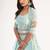 Sea Green Net Bridal Lehenga with Heavy Thread, Zari Embroidery, Zarkan, and Mirror Work For Women's