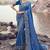 Royal-blue zari weaving heavy embroidered wedding saree