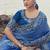 Royal-blue zari weaving heavy embroidered wedding saree