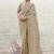Beige zari weaving heavy embroidered wedding saree