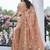 Peach silk heavy embroidered wedding saree