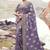 Purple zari weaving heavy embroidered wedding saree