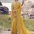 Yellow zari weaving heavy embroidered wedding saree
